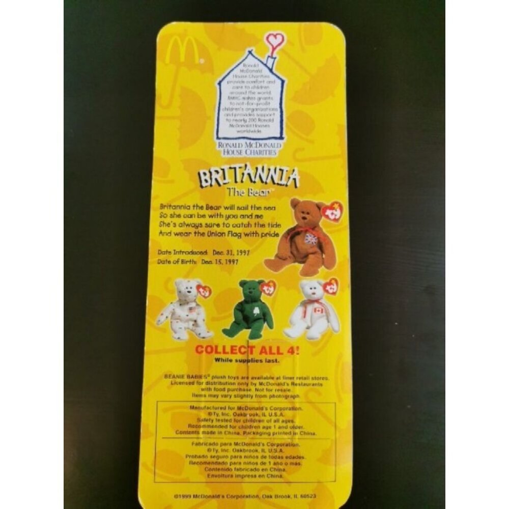 Ty Britannia Beanie Baby McDonalds 1997 Errors - Picture 2 of 4